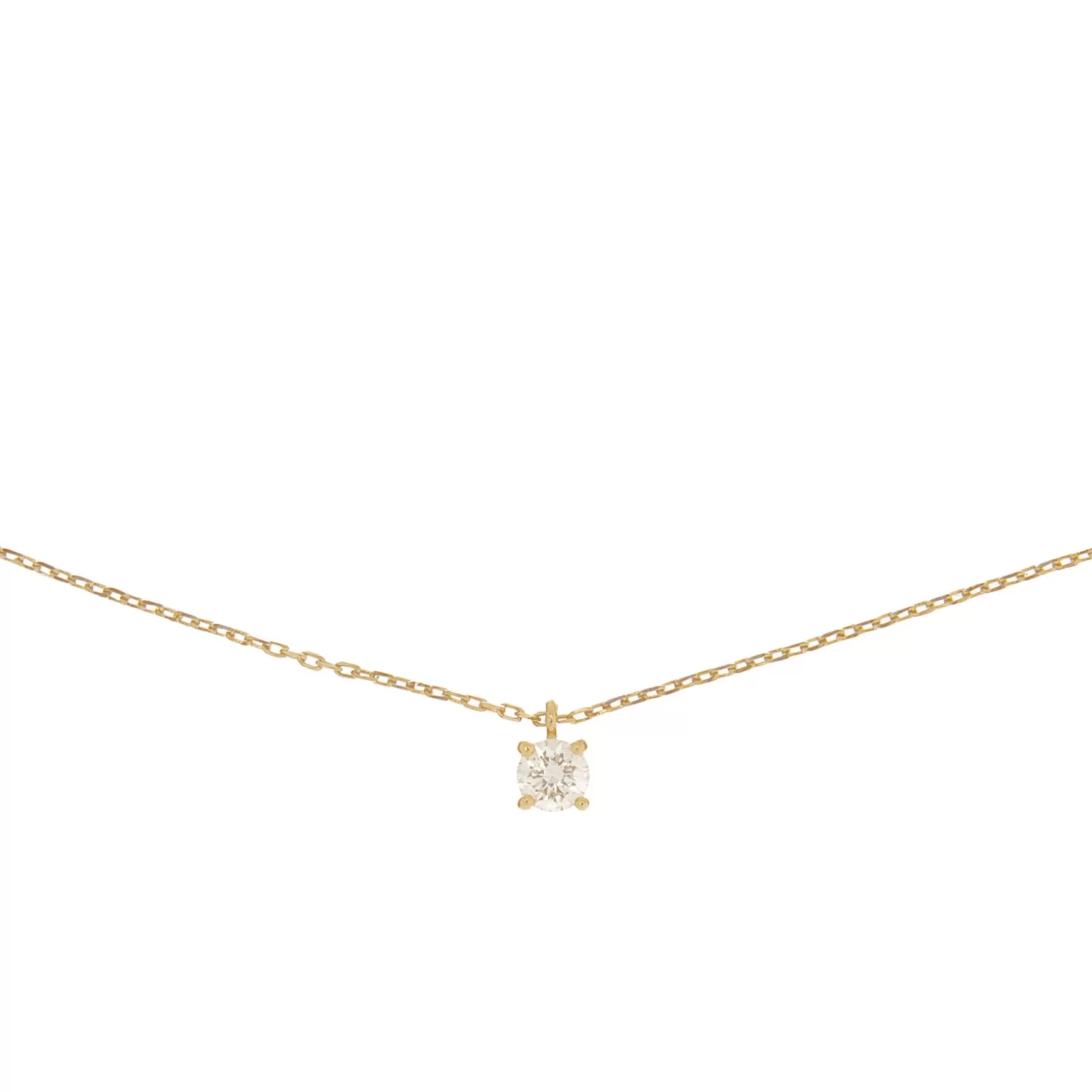 Les Soeurs 14K Collier Rey Single Diamond Gold Discount