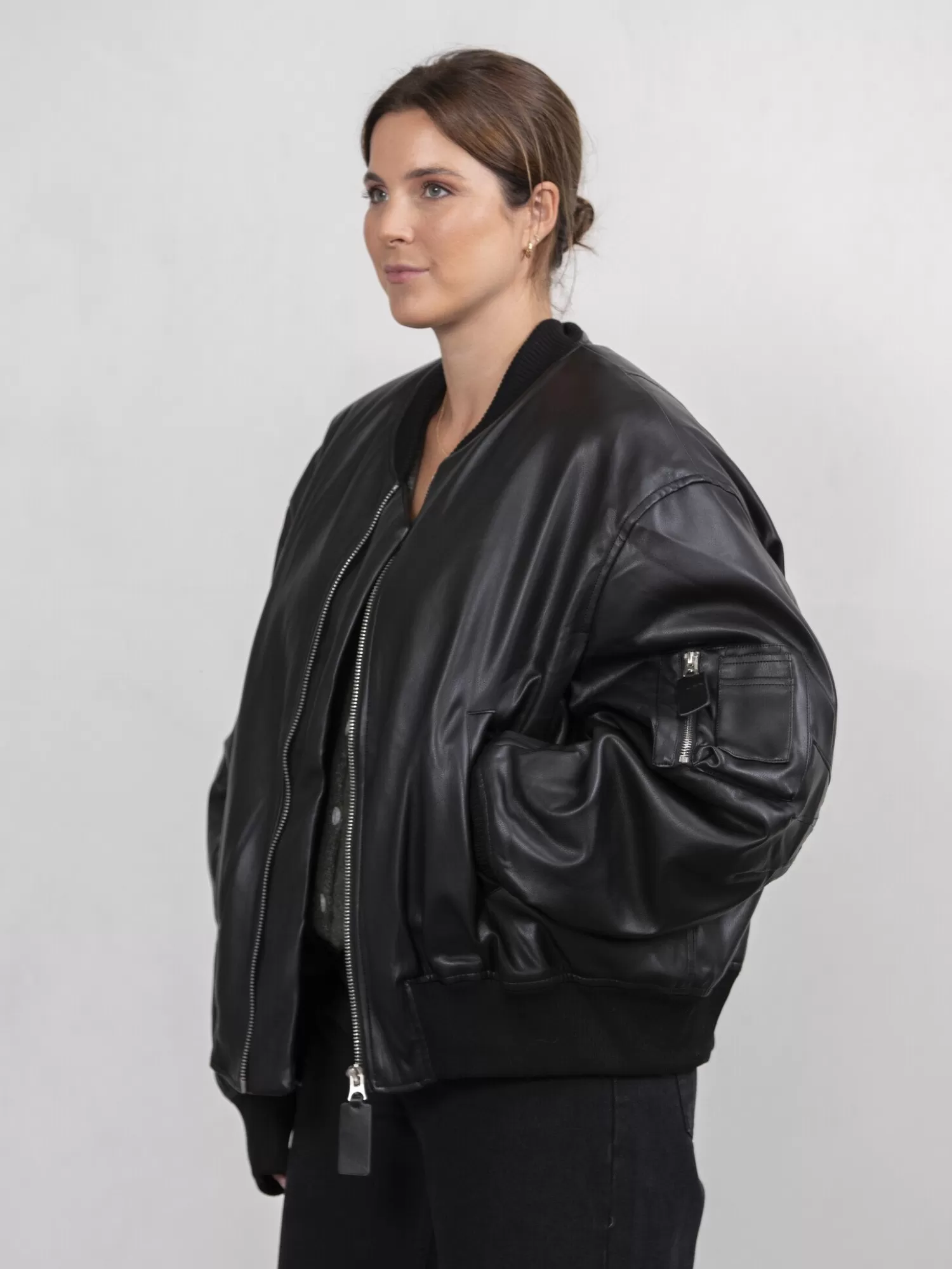 Le Marais Bomber En Cuir Vegetalien Noa Black Discount