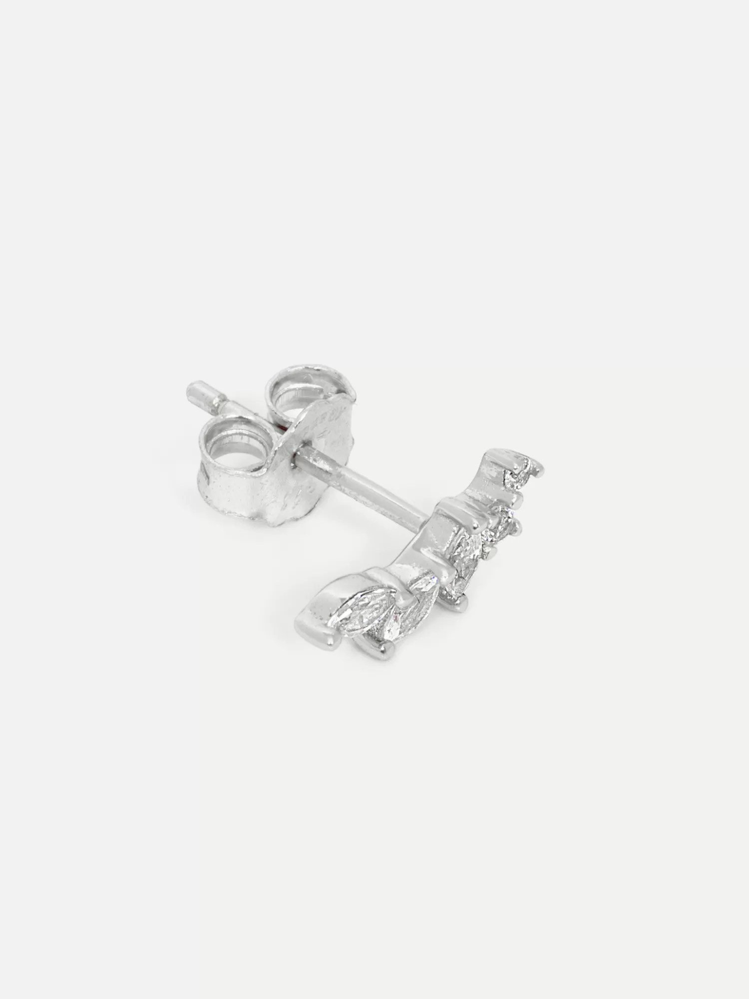 Les Soeurs Boucle D'Oreille Louise Strass Leaves Silver Cheap