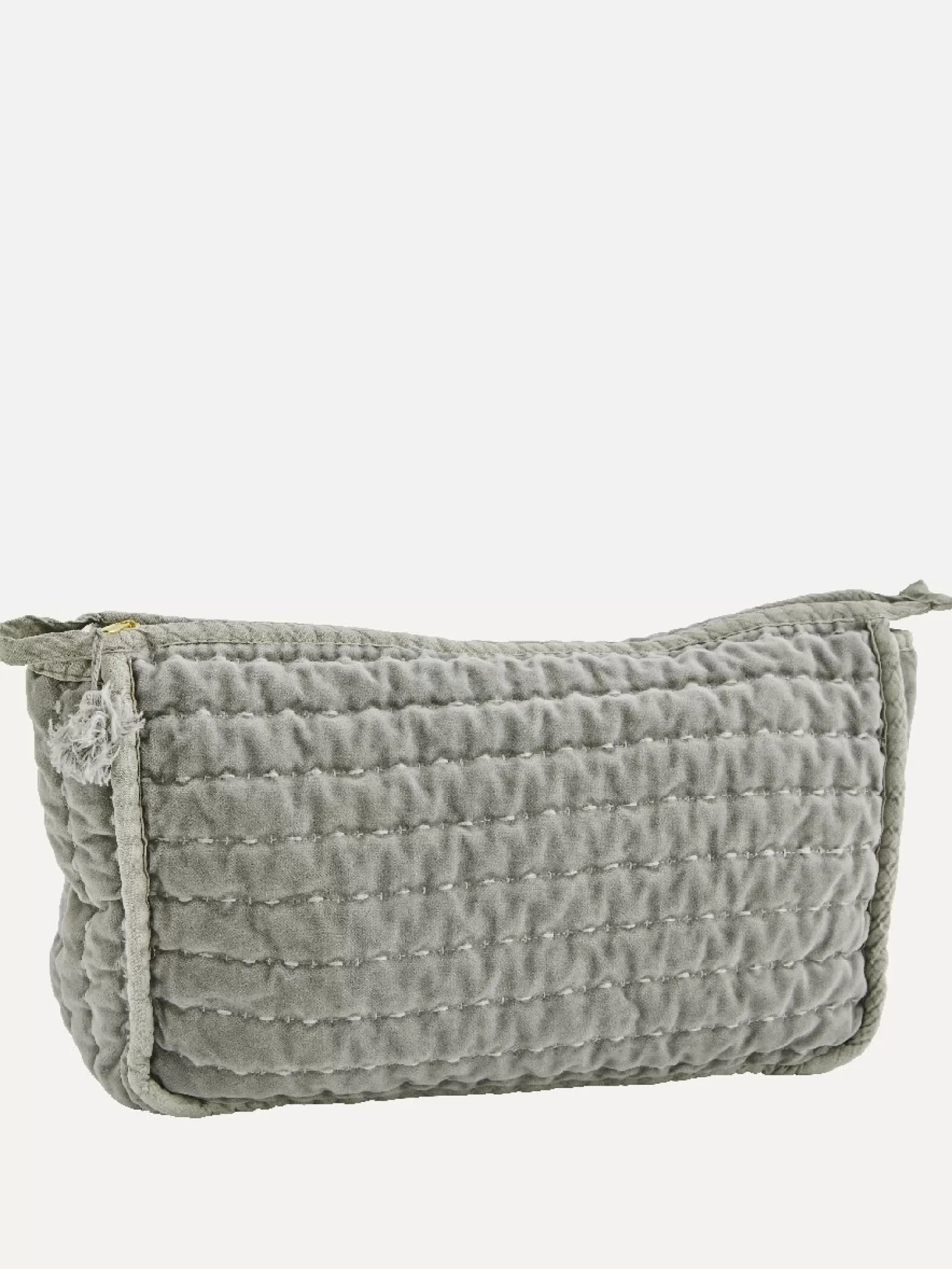 Madam Stoltz Poche En Velours Matelassee Dusty Blue Clearance