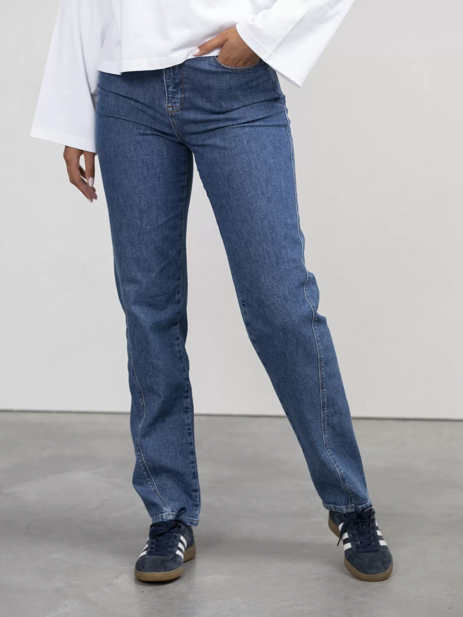 Selected Straight-Leg Jean Naomi Medium Blue Denim Fashion