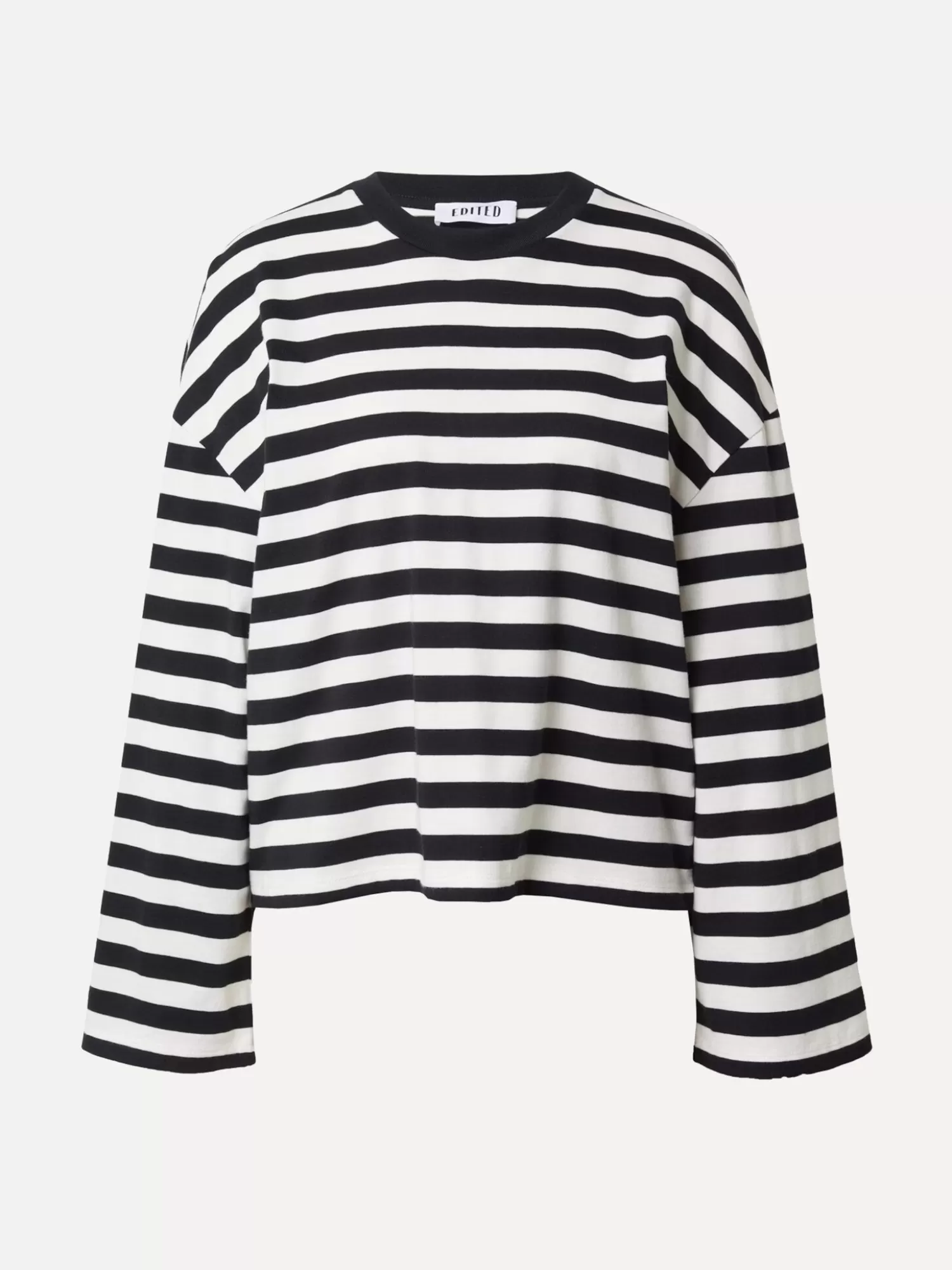 Edited T-Shirt Raye A Manches Longues Delfia Black & Creme Stripes Fashion