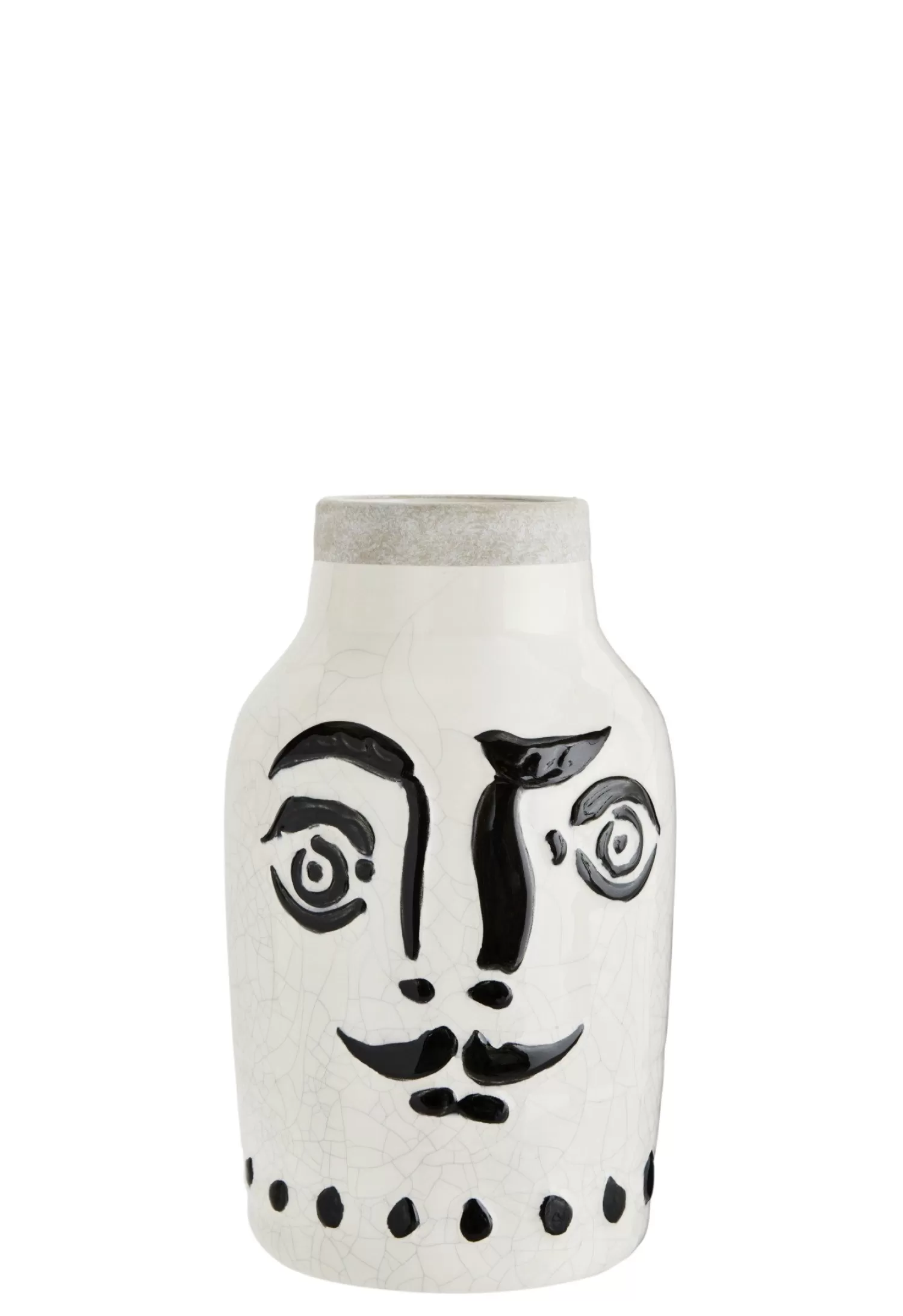 Madam Stoltz Vase En Terre Cuite Avec Visage Sale